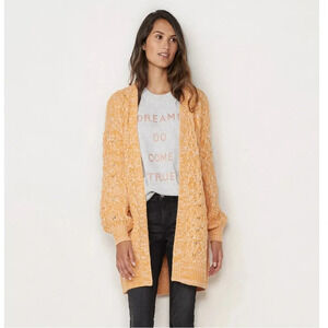 Lauren Conrad Orange Knitted Long Cardigan